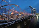 Walk across The Helix Bridge, Singapore