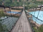 Walk across Suspension Bridge at Sunway Lagoon, Malaysia