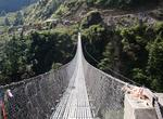 Walk across Hanging Bridge of Ghasa, Nepal