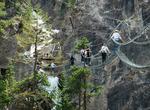 Walk across Tibetan Bridge over San Gervasio Gorge, Claviere, Italy