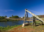 Cross Hanapēpē Swinging Bridge, Kauai, Hawaii