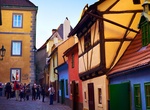 Walk down Golden Lane, Prague Castle, Czechia