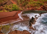 Relax on Kaihalulu Beach (Red Sand Beach), Hana, Maui, Hawaii