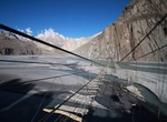 Walk across Hussaini Passu Hanging Bridge, Pakistan