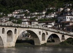 Walk across Gorica Bridge, Berat, Albania (UNESCO site)