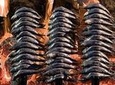 Sardines On Skewers Show Cooking in Malaga beach