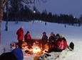 Snowshoe trip with a campfire in Tromso