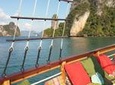 Cruising on a comfortabel boat in stunning Phang Nga Bay - The must do tour! 