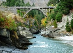 Cross Edith Cavell Bridge, Shotover River, New Zealand