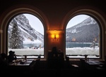 Drinks at Lakeview Lounge, Fairmont Chateau Lake Louise, Banff, Alberta