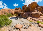Camp at Atlatl Rock Campground, Valley of Fire State Park, Nevada