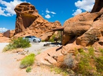 Camp at Arch Rock Campground, Valley of Fire State Park, Nevada