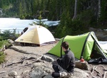 Camp at Lena Lake Campground, Olympic National Forest, Washington