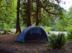 Camp at Staircase Campground, Olympic National Park, Washington