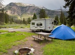 Camp at Pebble Creek Campground, Yellowstone National Park, Wyoming