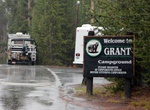 Camp at Grant Village Campground, Yellowstone National Park, Wyoming