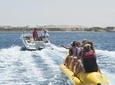Hurghada Utopia Island by Glass Bottom Boat enjoy Snorkeling and Banana Boat