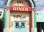 Eat at Peggy Sue's 50's Diner, Yermo, California