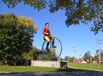 See the World's Largest Bicyclist, Sparta, Wisconsin