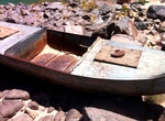 See Remains of Bert Loper's "Ross Wheeler" Boat, Colorado River, Arizona