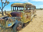 Visit Mojave Road Abandoned School Bus and Car, California