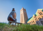 See Rockman Sculptures at Minneapolis Courthouse Plaza, Minnesota