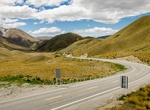 Drive through Lindis Pass, Otago, New Zealand