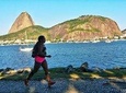 Running across Flamengo Park to the Sugar Loaf