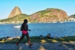 Running across Flamengo Park to the Sugar Loaf