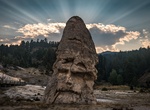 See Liberty Cap Dormant Hot Spring Cone, Yellowstone National Park, Wyoming