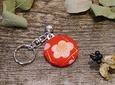 Make unique items with Kimono fabric in a café Kimono fabric keyring (38mm)