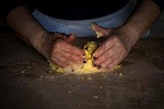 Homemade fresh pasta cooking