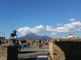 Ruins of Pompeii with an archaeologist