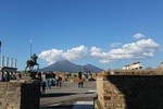 Ruins of Pompeii with an archaeologist