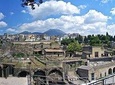 Ruins of Herculaneum with an archaeologist