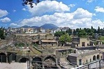 Ruins of Herculaneum with an archaeologist