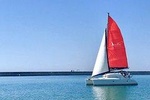 Luxe boat trip on sailing catamaran, Heraklion, Crete