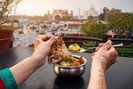 Walking tour of old market of Agra city