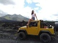 Exploring Bali Mount Batur Black lava & black sand by 4WD Jeep car 