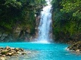 Rio Celeste river waterfall, hike and hot springs tour from San Jose, Costa Rica