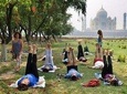 Yoga Class With In The Shadow Of Tajmahal