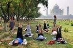 Yoga Class With In The Shadow Of Tajmahal