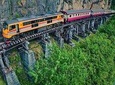 Train trip death railway Bridge on river Kwai from Bangkok to Kanchanaburi trip