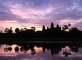 2-D Angkor temple with one sunrise 