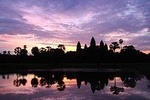 2-D Angkor temple with one sunrise 