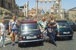 Tour Archaeological Park of Ancient Ostia in Mini Vintage Cabriolet with lunch at the port of Ostia