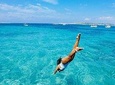 Cala Comte and Cala Bassa Beach Hopping Cruise, Paddle Surf-Snorkel-Drinks- FYB