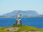 Stand on Arctic Circle on Vikingen Island, Norway