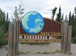 Stand on Arctic Circle along Dalton Highway, Alaska