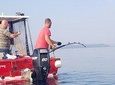 Sunset fishing on island